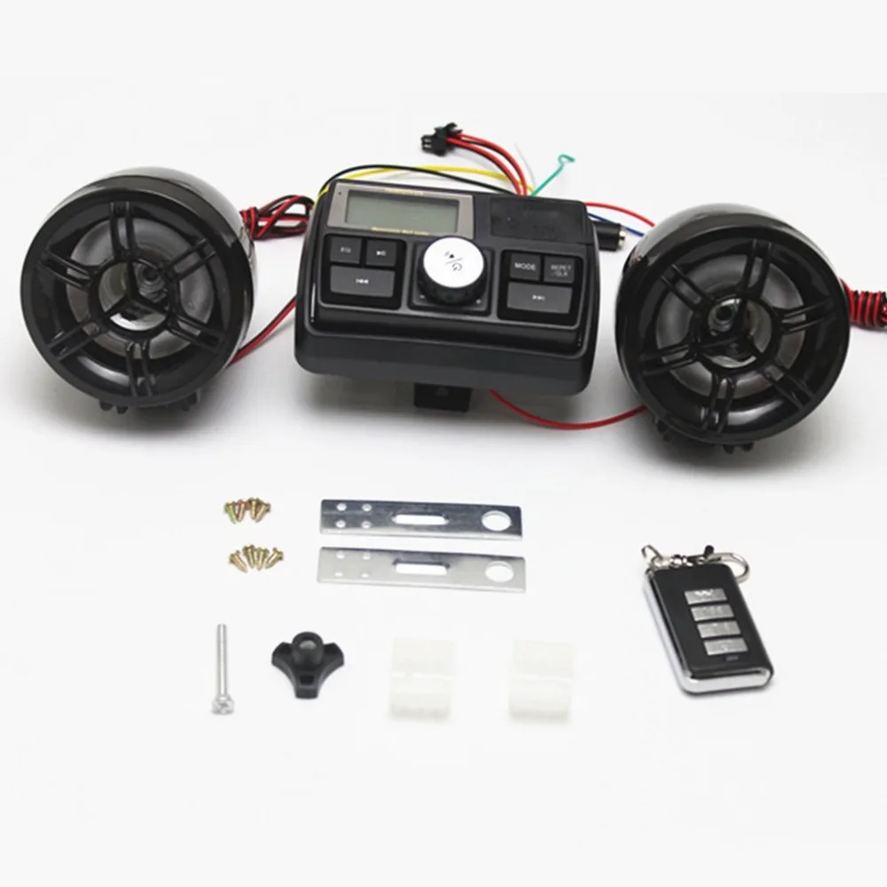 

Waterproof 12V Motorcycle Bike FM Radio USB TF MP3 Player Anti-thief Stereo Speakers Audio Sound System with Remote Control