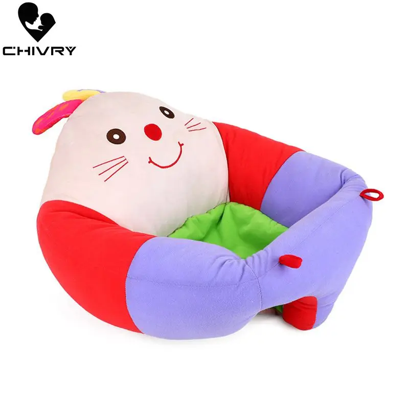 Chivry Infant Baby Sofa Baby Learning Chair Plush Toy PP Cotton Feeding Chair Cute Cartoon Kids Baby Soft Seat Gift for 0-3T