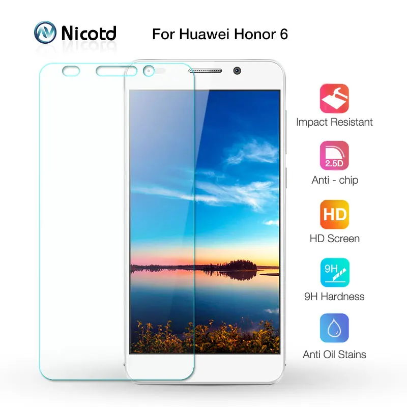 0.26mm Anti-Shock Front Tempered Glass Film For Huawei Honor 6 Dual Honor6 H60-L04 HW-H60-J1 Screen Protector pelicula de vidro (7)