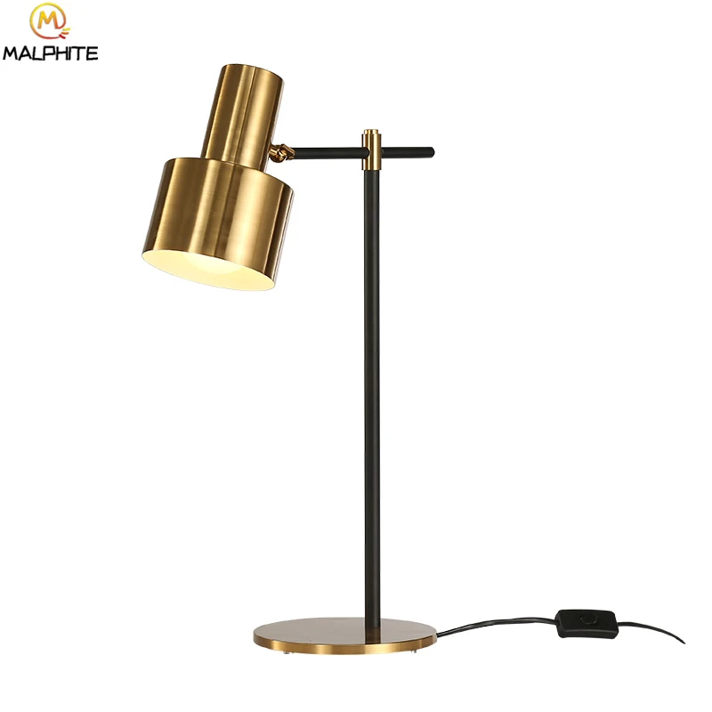 

modern Creative LED Desk Lamp American Simple table lamps for Living Room Bedroom Bedside Decor lamp table metal golden lighting