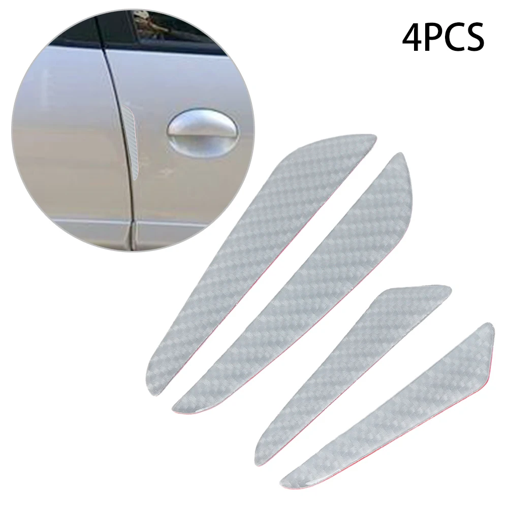 

4Pcs Carbon Fibre Car Door Protection Strips Guard Anti-collision Waterproof Rubber Strip Auto Car Door Side Edge Protector