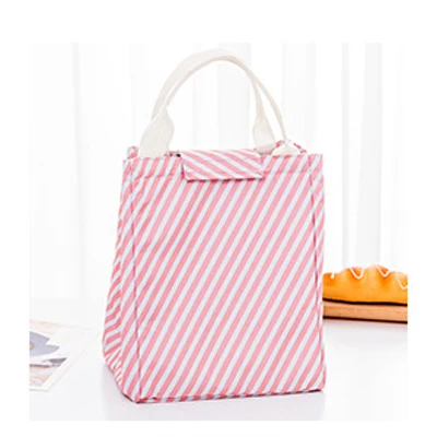 BONAMIE, термостойкая оксфордская сумка для обеда, свежесть, изоляция, холодные тюки, милый фламинго, Cuctas, сумка-холодильник, водонепроницаемая, удобная сумка для отдыха - Цвет: Pink Stripe