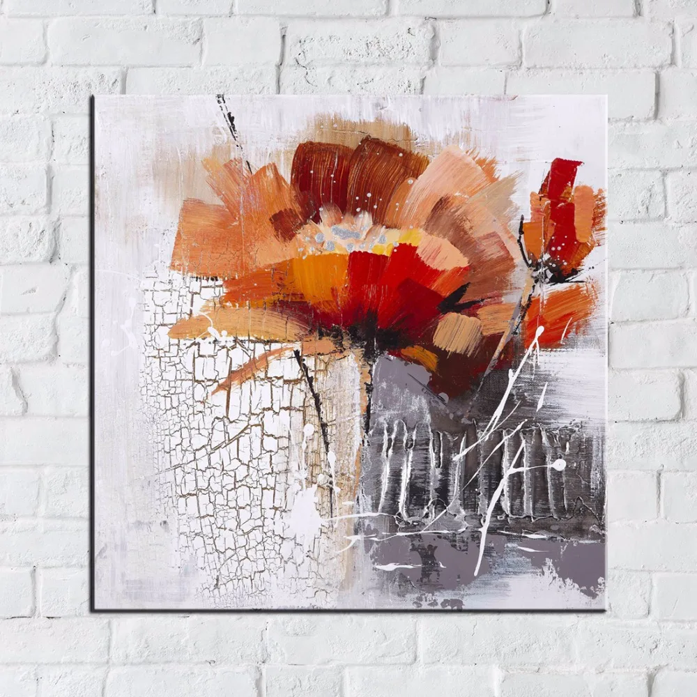 ZZ2187 modern decorative canvas art orange flower canvas pictures oil