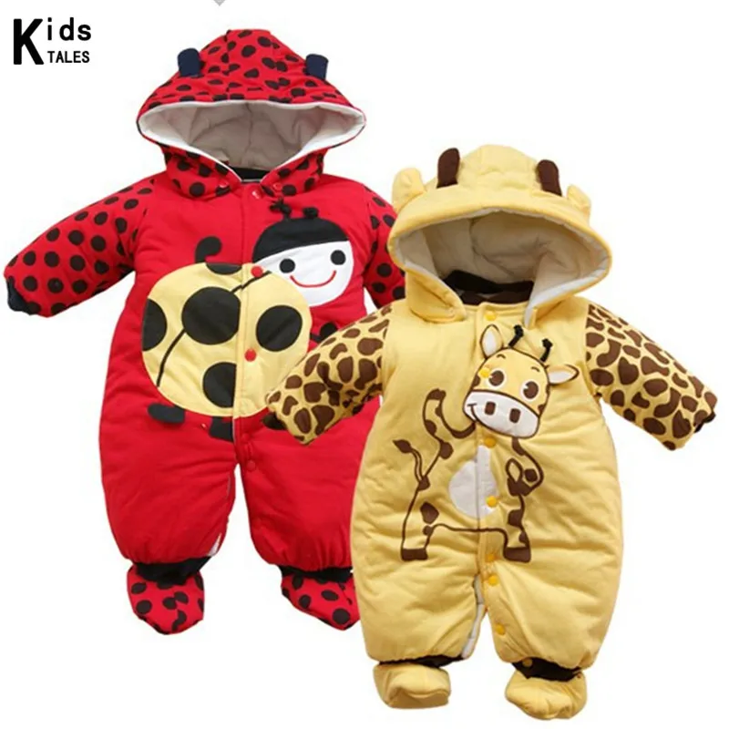 

Winter Newborn Baby Romper Cartoon Hooded Baby Clothes Cotton Warm Infant Girls Jumpsuit Toddler Baby Boy Clothing RP-002