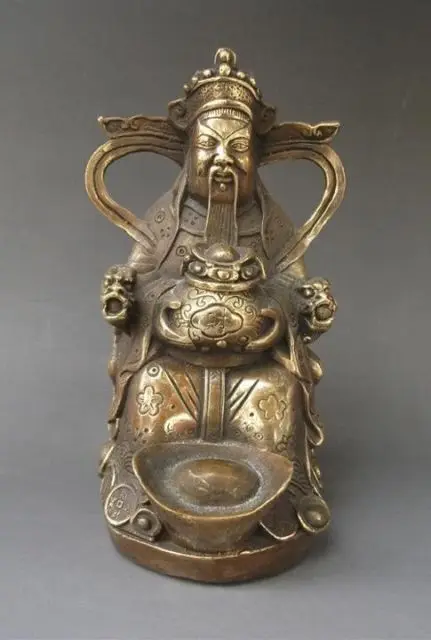 

Chinese Brass Carved statue ' God of wealth '