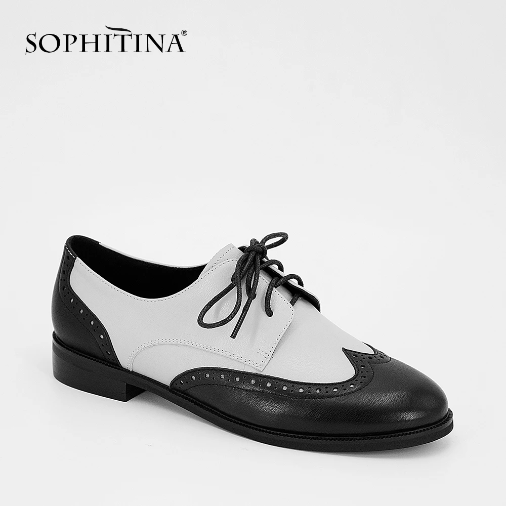 SOPHITINA/женские туфли оксфорды Высококачественная обувь из натуральной кожи на