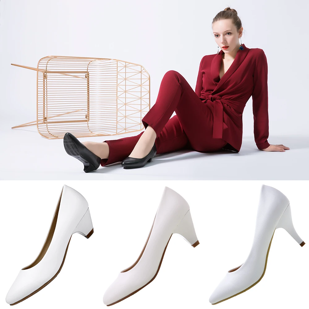 

YALNN High Heels Pumps Women Daily Shoes Big Size 3/5/7CM Heels White Black Sexy Prom Officce Party Weeding Ladies Shoes