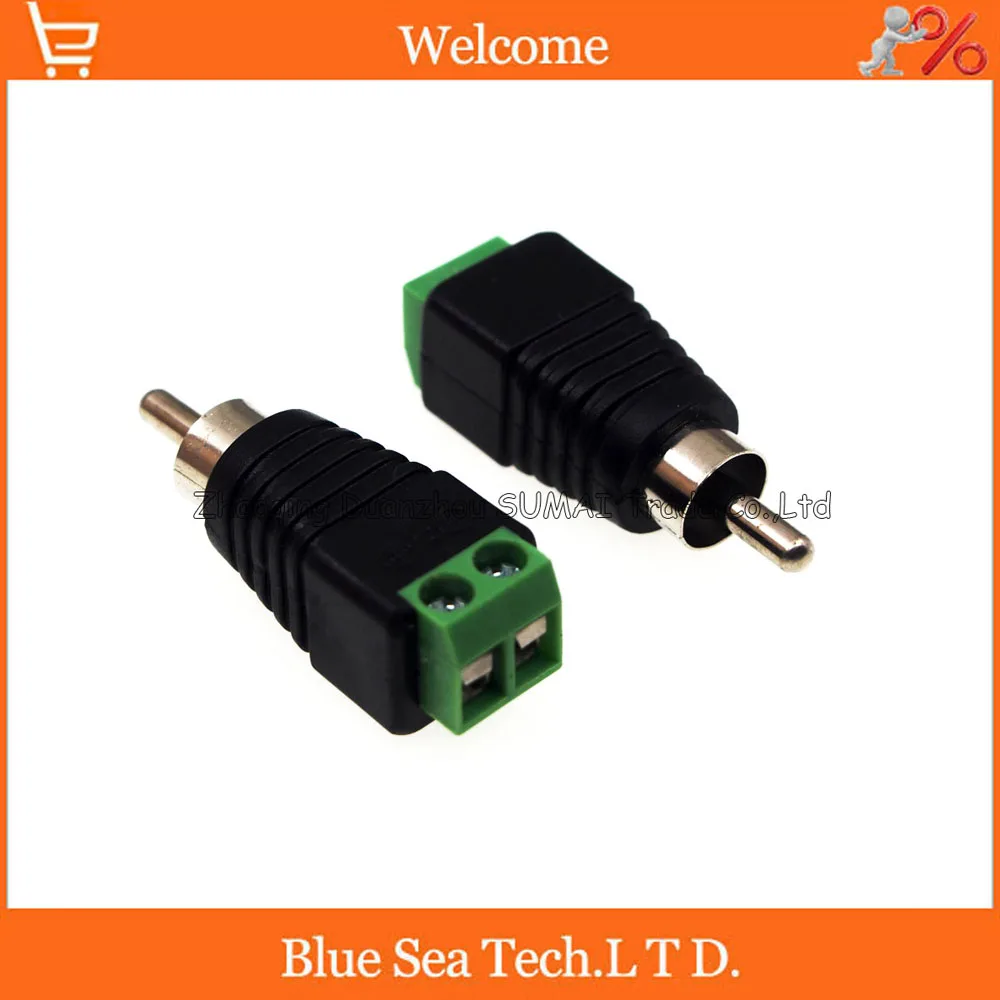 

RCA male power Jack adapter Connector Plug,AV monitor audio plug,DC to RCA Solderless plug