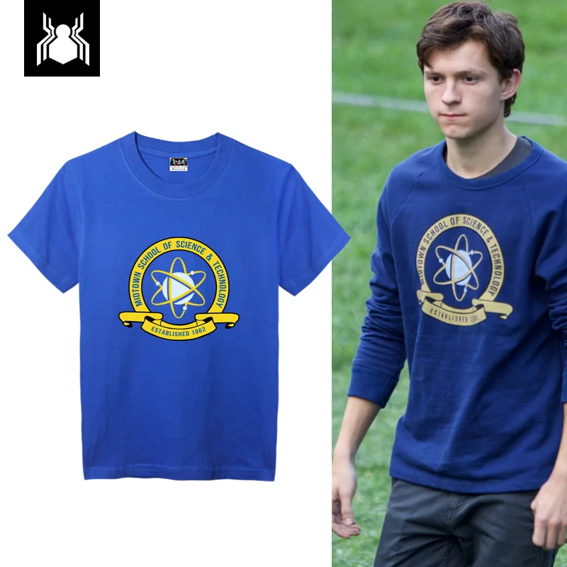 

[STOCK] 2017 Movie Spiderman Homecoming Peter Parker Cosplay Costume Blue T-SHIRT For Halloween Unisex S-XXL Free Shipping New.