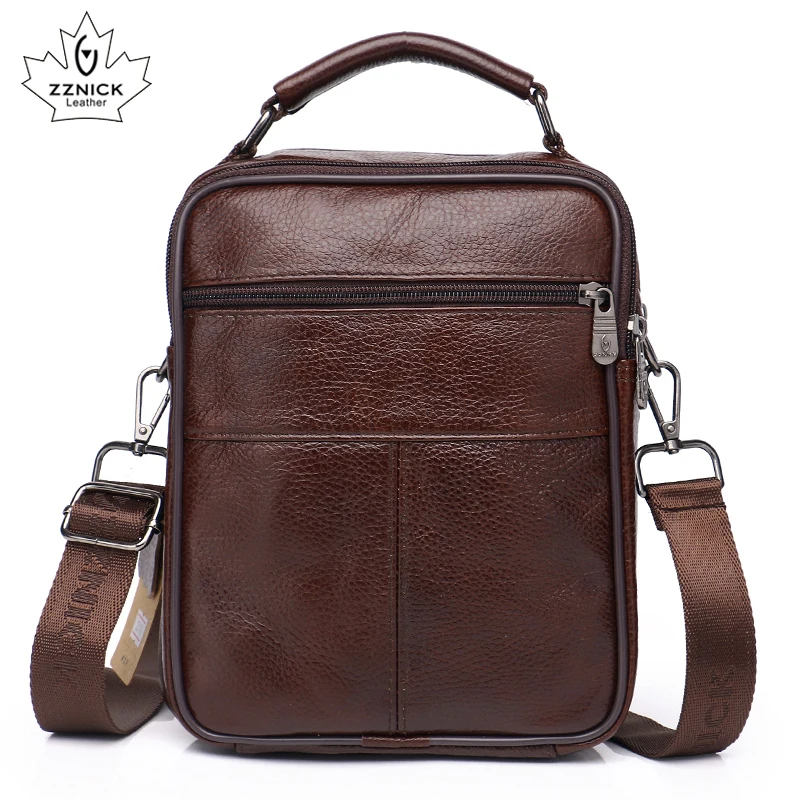 men genuine leather shoulder bag handbag Zipper Men Bags leather Fashion handbag Genuine Leather ZZNICK