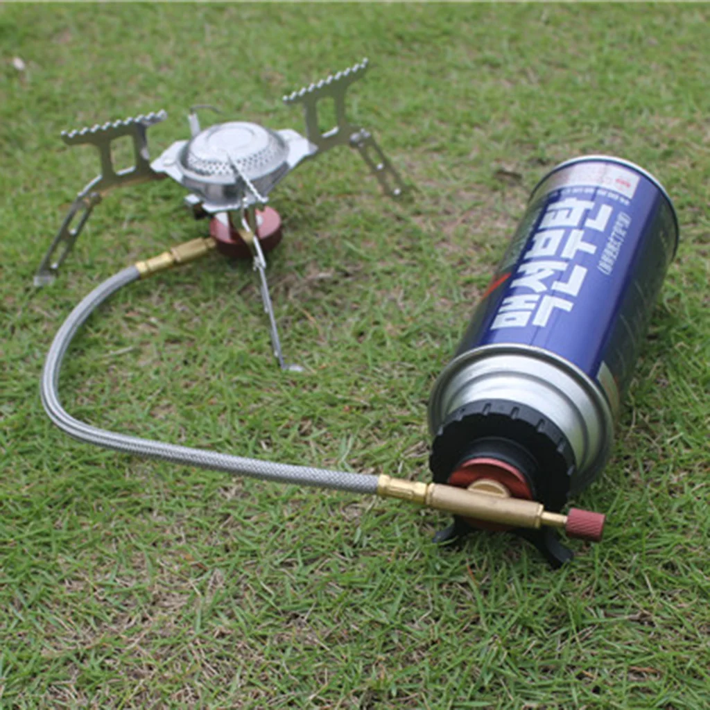 Outdoor Camping Gas Stove Burner Tank Adapter Connector for Long Gas Tank