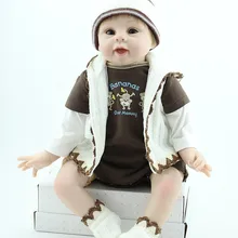 55 см силиконовые куклы reborn для продажи реалистичные мальчик коричневый одежда boneca reborn лучшие детские игрушки