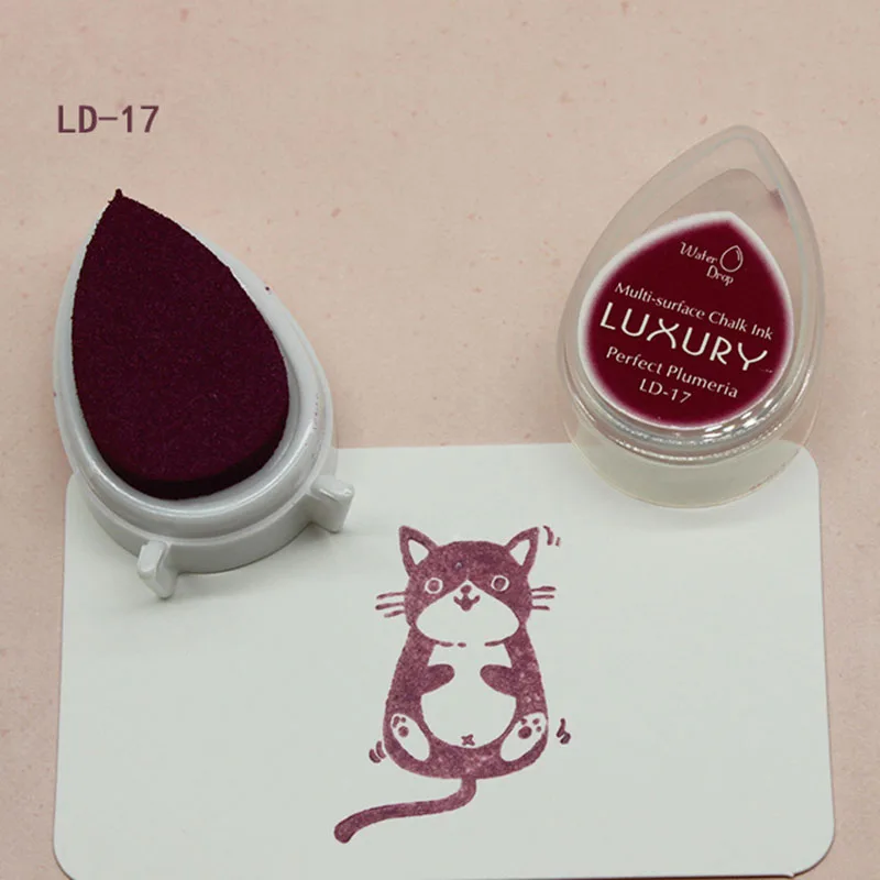 

Mini Water Droplets Shape Ink Pad Colorful Cartoon Stamp Ink Pad Set for DIY Art Craft 2019ing