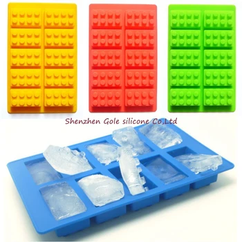

50pcs 7 style Silicone toy Brick & Minifigure Man Robot shape ilicone Fandont Chocolate Mold Ice Cube Ice Trays Baking Pan