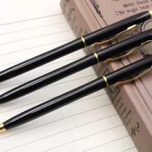 3 шт. школы ручка черный с золотой отделкой из металла студент шариковая ручка