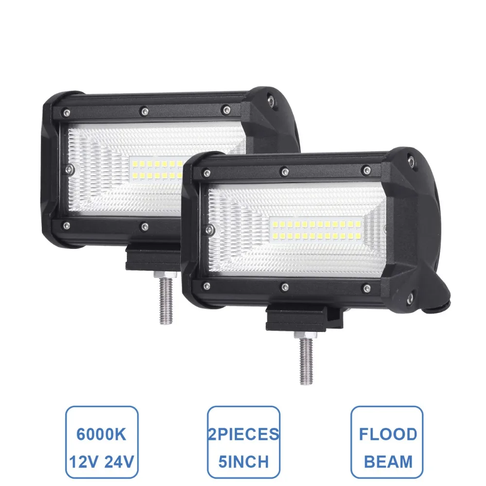 

5INCH LED WORK LIGHT OFFROAD FLOODLAMP CAR TRUCK SUV ATV 4WD TRAILER WAGON PICKUP MOTORCYCLE WHITE EXTRA INDICATOR DRIVING LAMP