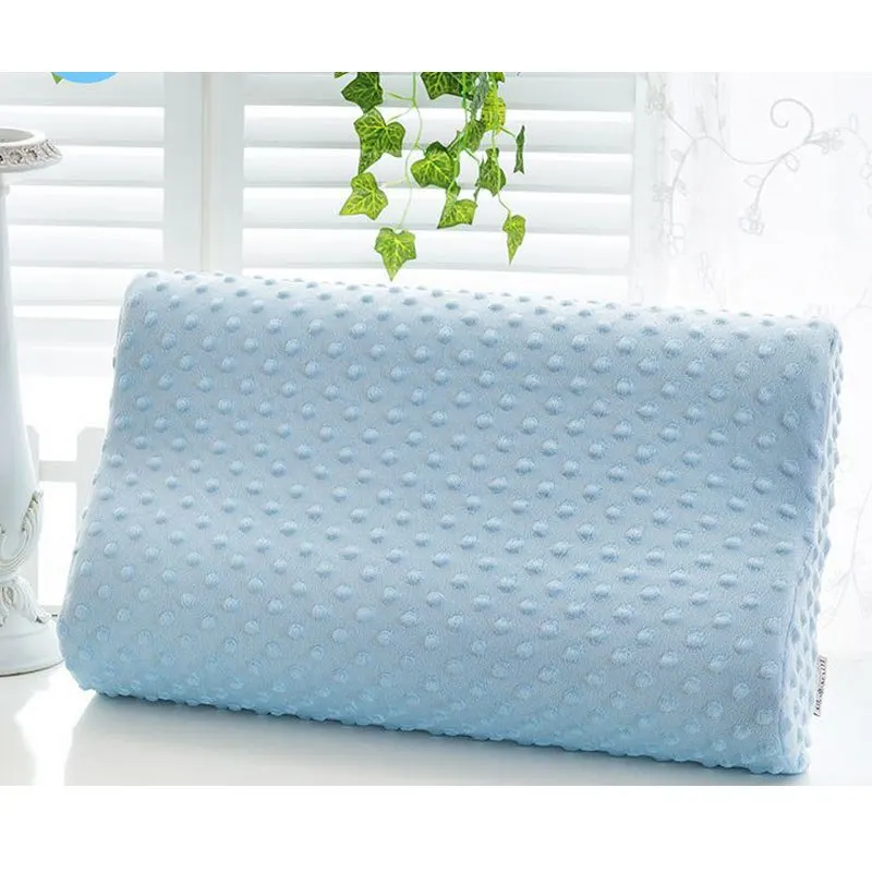 Домашний текстиль современный окрашенный нетканый медленный отскок ортопедическая латексная подушка для шеи постельные принадлежности шейный уход за здоровьем 5 - Цвет: Синий