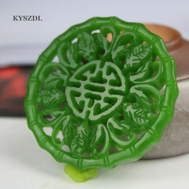 

KYSZDL green stone pendant/wu fu lin men / Moral Five blessings descend upon the house/men's and women's Pendant gift free rope