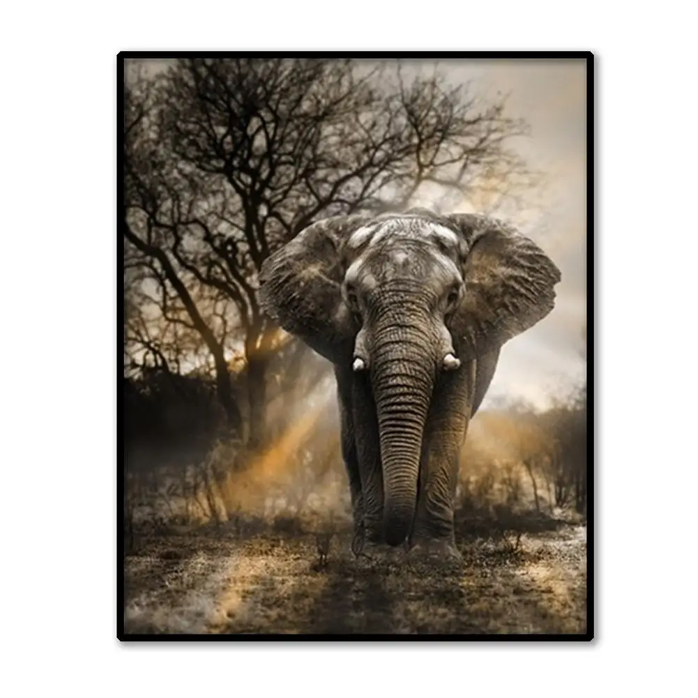 

Unframed DIY Full Diamond Painting Elephant Forest Cross Stitch Home Wall Decor Canvas Resin Diamond