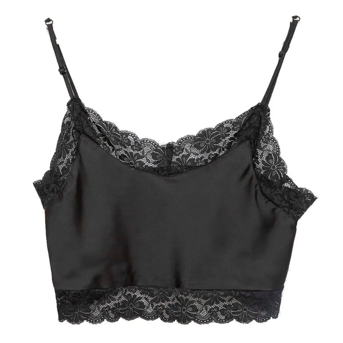 Women Lace Sleeveless Bustier Crop Top Padded Ladies Bralet Bra Camisole Cami UK