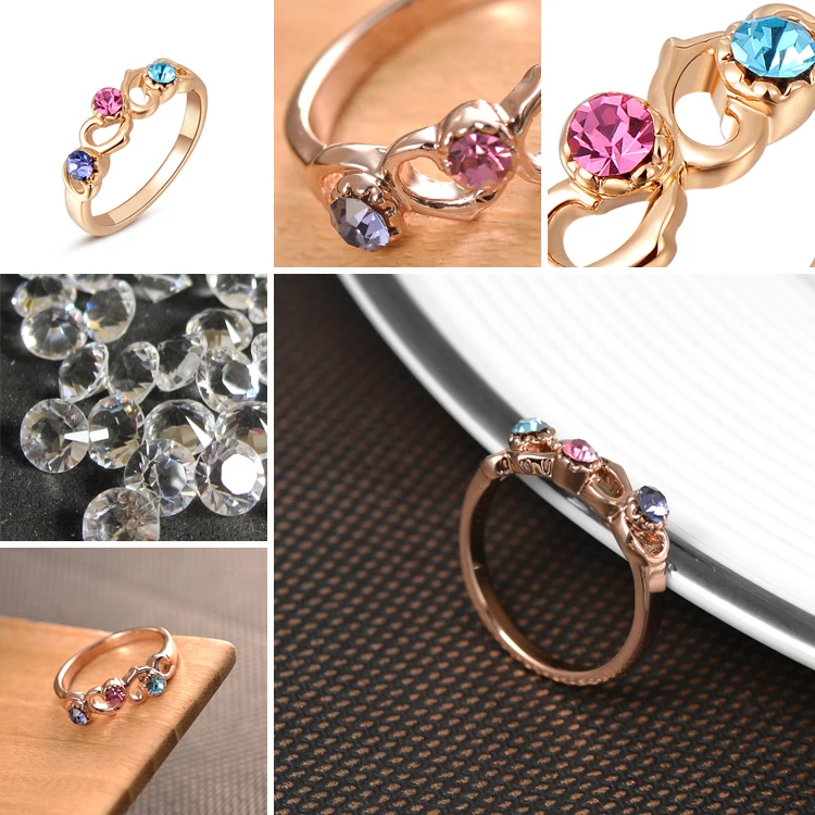AENINE изысканное розово-Золотое красочное кольцо с AAA Zircons Трендовое модное ювелирное изделие для женщин горячий лучший рождественский подарок L2010267180