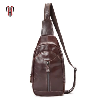 

TIANHOO Mini chest bags cell phone wallets cow leather man shoulder corssbody sport bags genuine leather