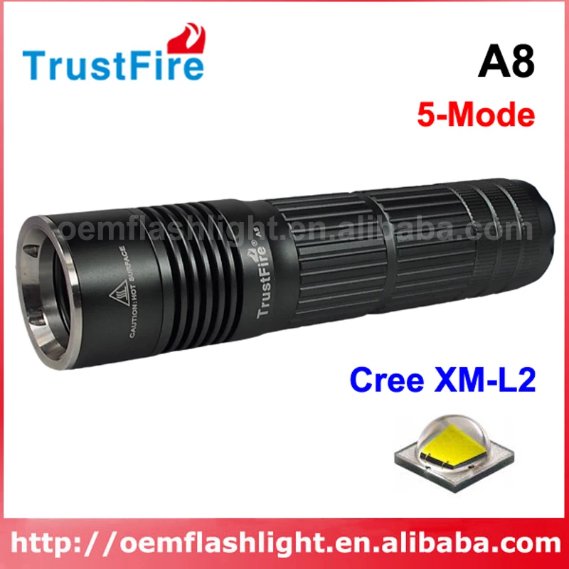TrustFire A8 Cree XM-L2 1000 Lumens 5-Mode LED Flashlight (1 x 26650) | Освещение