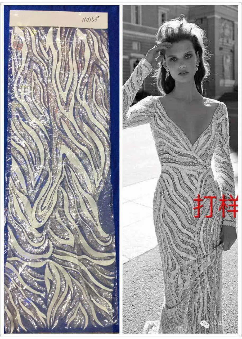 

H5844 Sequins net fabric Popular Free Shipping for 5 yards Guipure lace with Sequins lace fabric