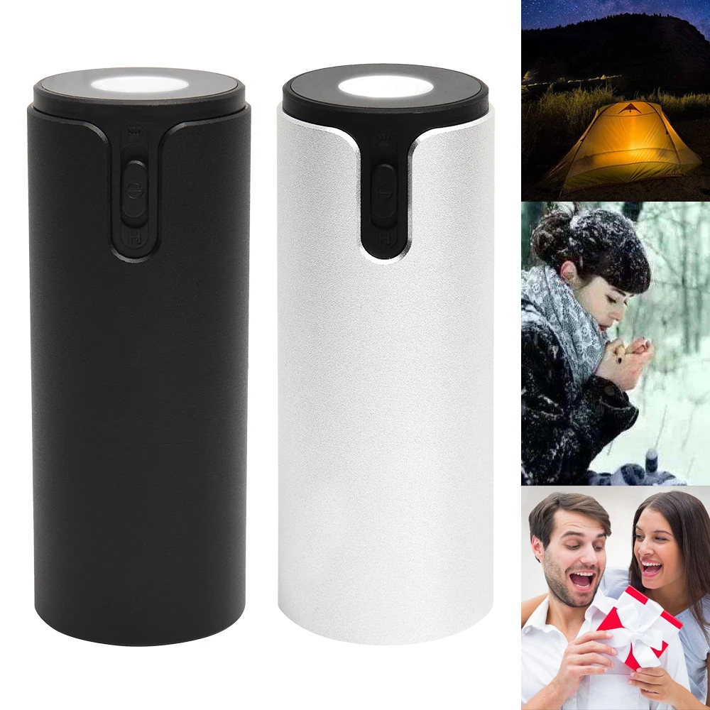 LED Flashlight Portable Battery Electric Stove Hand Warmer Mobile Power