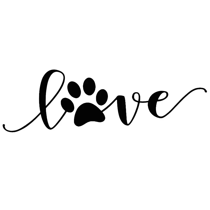Car Sticker Vinyl 15.2CM4.68CM Love Dog Footprints Automobile Reflective Sticker Decals Car Styling BlackSilverLaser (2)