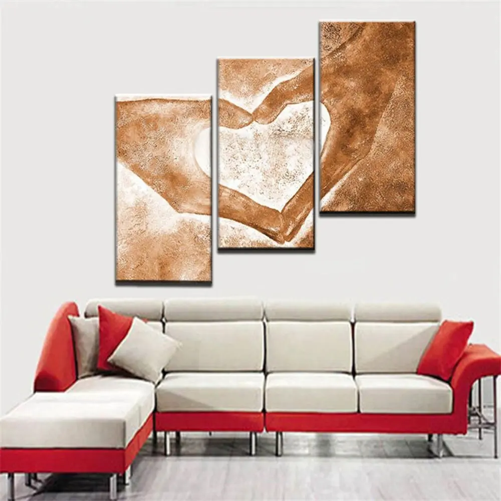 

Abstract 3 Piece Oil Painting on Canvas, Love Paintings Wall Art for Living Room Home Decor Printed on Canvas Drop shipping