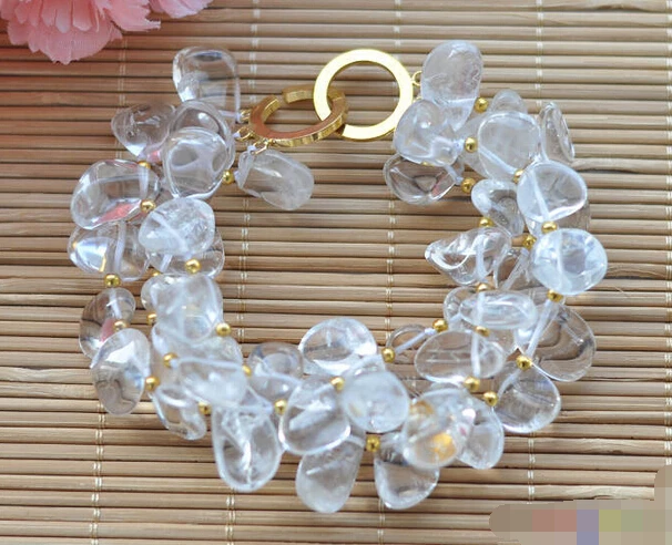 

free shipping 10751 3row clean massive crystal bracelet