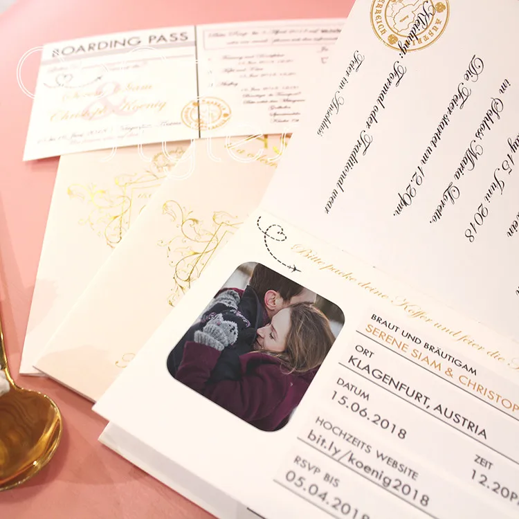 Cocostyles заказ фантазии воды цвет паспорта дизайн пригласительный билет с тег для назначения Свадебное приглашение