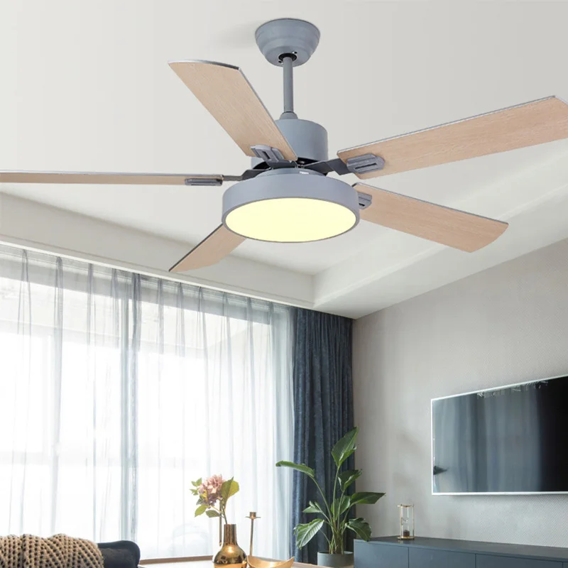 Us 37 73 60 Off Modern Industrial Ceiling Fan Light With Led Light Kit And Remote Control Quiet Energy Saving Decoration Fan 42 52 Inch In Ceiling