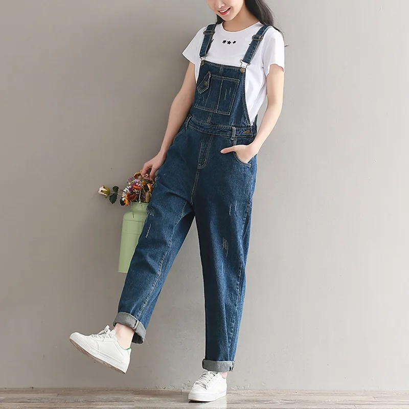 womens ripped dungarees