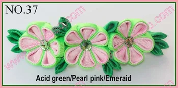 

free shipping mix 2017 newest 30pcs6'' new kanzashi petal hair clips badge reel hair clips girl hair clips