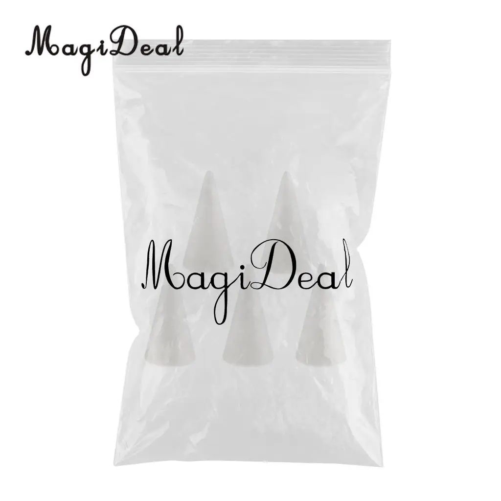 5 Pieces Cone Shaped Styrofoam Foam Ornaments for Handmade DIY Modelling Crafts High Density Smooth Surface