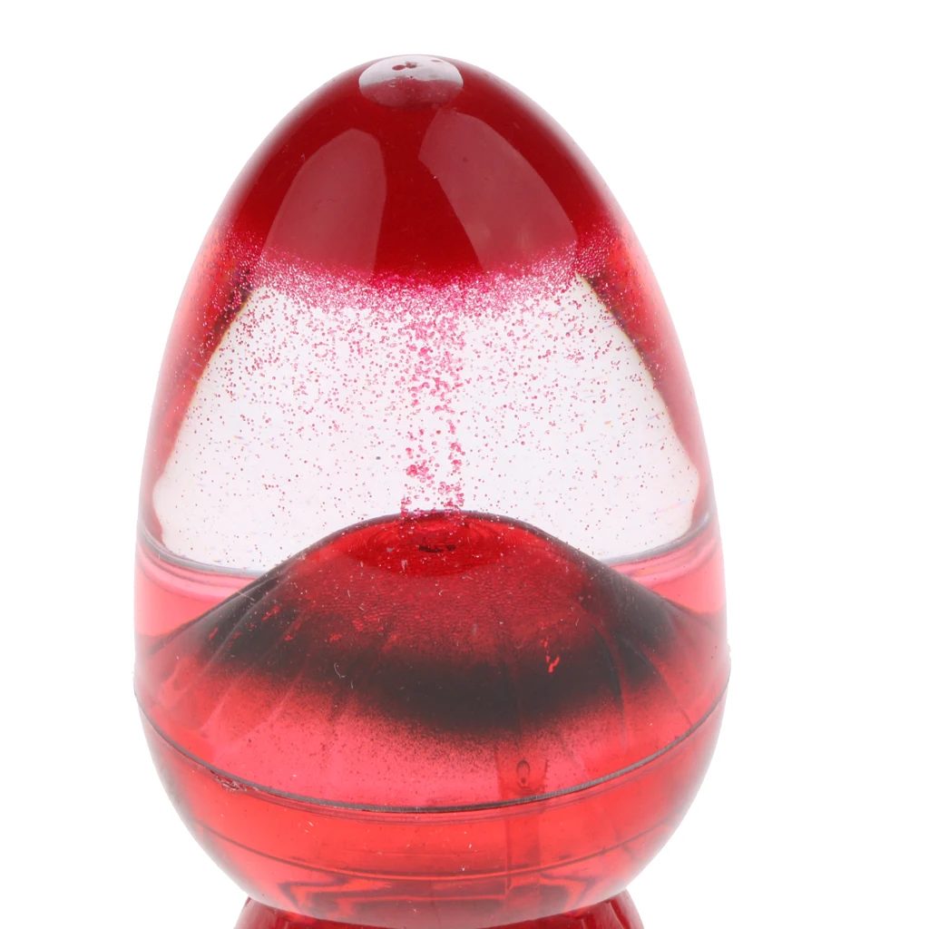 Creative Volcano Eruption Egg Shape Liquid Hourglass Sand Sandglass Timer Counter Ornament Gadget Home Decor Shelf Display