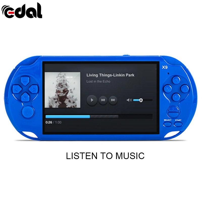 EDAL хороший подарок для детей X9-Rechargeable-5-0-inch-8G-Handheld-Retro-Game-Console-Video-MP3-Player-Camera - Цвет: Синий