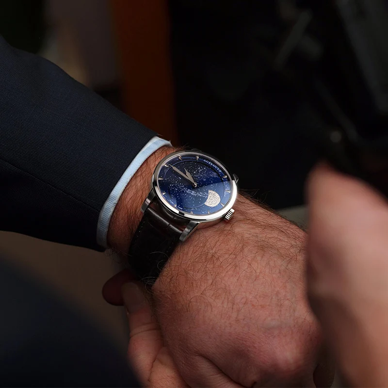 AGELOCER Moon Phase часы швейцарские мужские Элитный бренд Мощность резерв 80 часов Moonphase