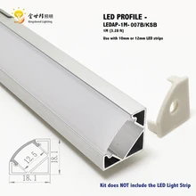 Индивидуальные 10 шт 1 meterV форма Угловой светодиодный алюминиевый профиль с крышкой и заглушки для светодиодной ленты шириной 8 мм-12 мм