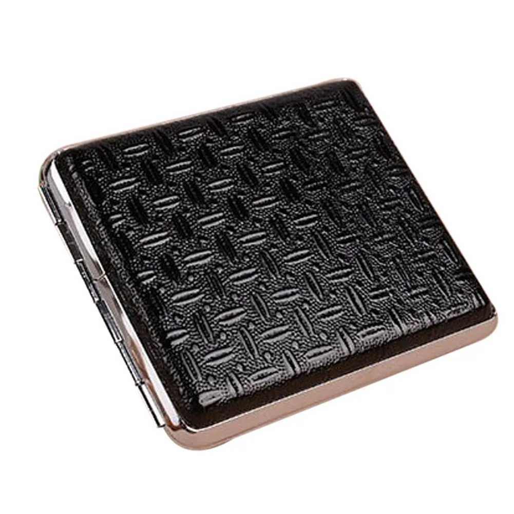 

Retro Leather & Metal Cigarette Box Pouch Case Holder Tobacco Storage Container LKS99