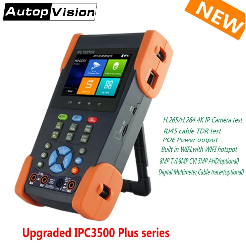 

2018 Upgraded CCTV Tester IPC3500 Plus H.265 4K IP Analog Camera tester monitor with WIFI PoE Cable tracer Digital multimeter