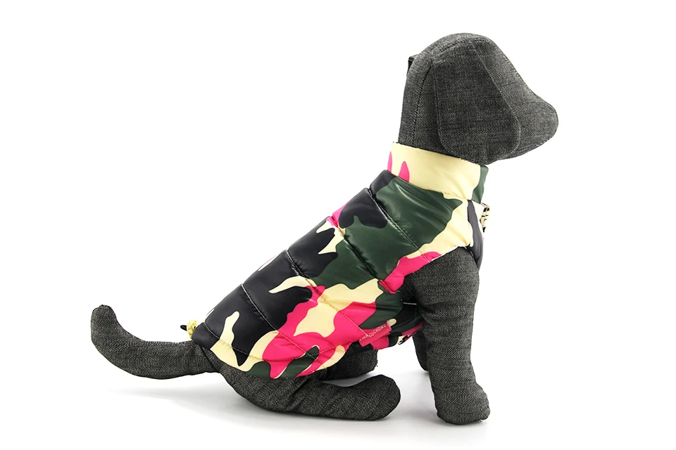 2018 New Double-sided Wear Dog Winter Clothes Warm Vest Camouflage Letter Pet Clothing Coat For Puppy Small Medium Large Dog XXL 313