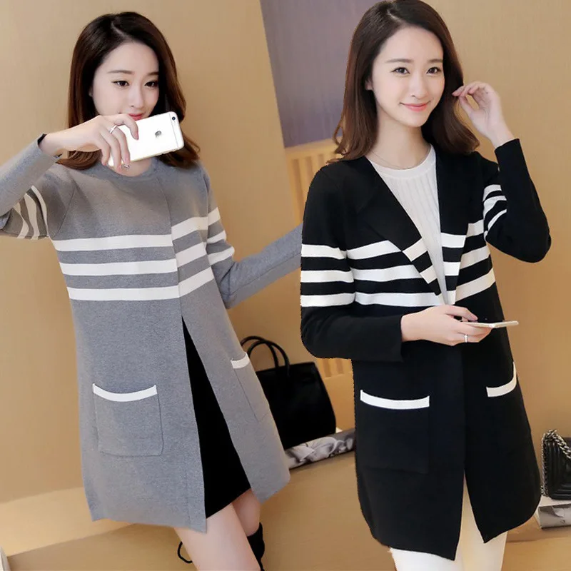 2017 women long sweater fashion lady clothing womens Long Cardigan ...