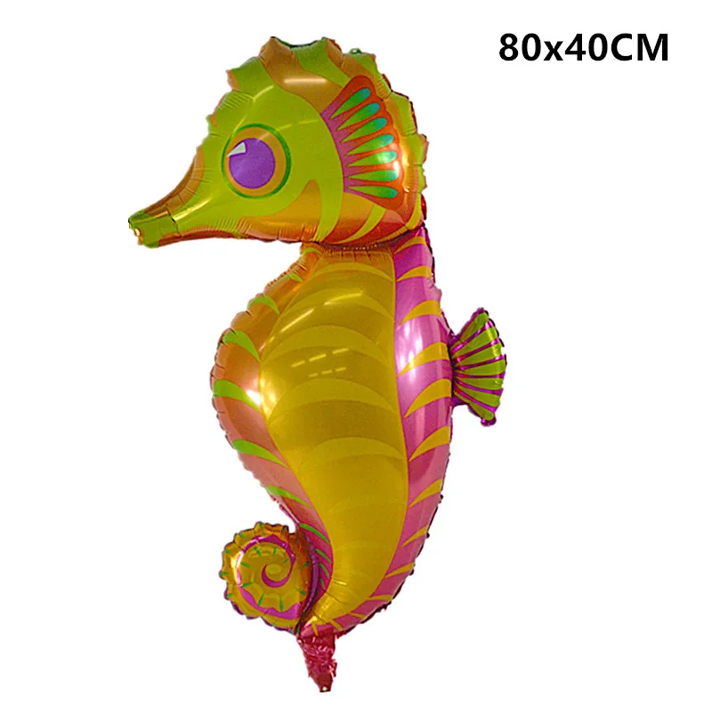 1 шт. воздушные шары из фольги в виде животного День рождения украшения Дети океан рыба глобс надувные игрушки Детские душ животные вечерние шары - Цвет: Seahorse