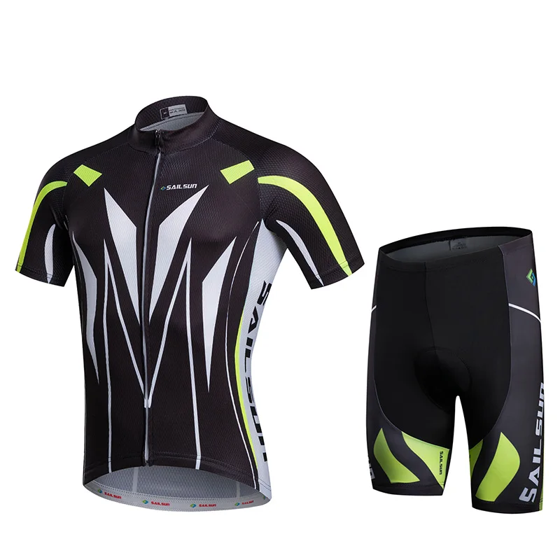 HOT SAIL SUN Black Men bike Jersey or Cycling Bib Shorts Pro MTB Clothing Summer Male team ropa Bicycle Top wear Breathable