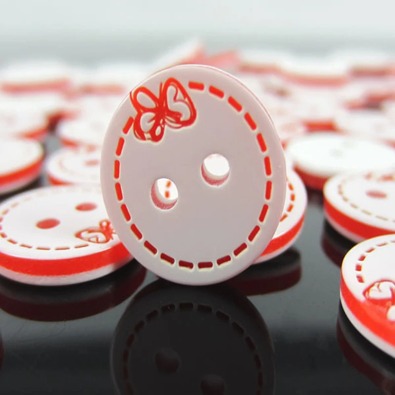 100Pcs Butterfly Resin Sewing Buttons For Cloth Flatback Cabochon Scrapbooking Crafts Knopf Bouton Decor Diy Accessories | Дом и сад