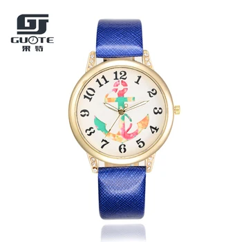 

Personalized Anchor Pattern Watch Girl Fashion Watch Gift Leather Leather Strap Lady Casual Lover Watch Creative Watch Men Saat