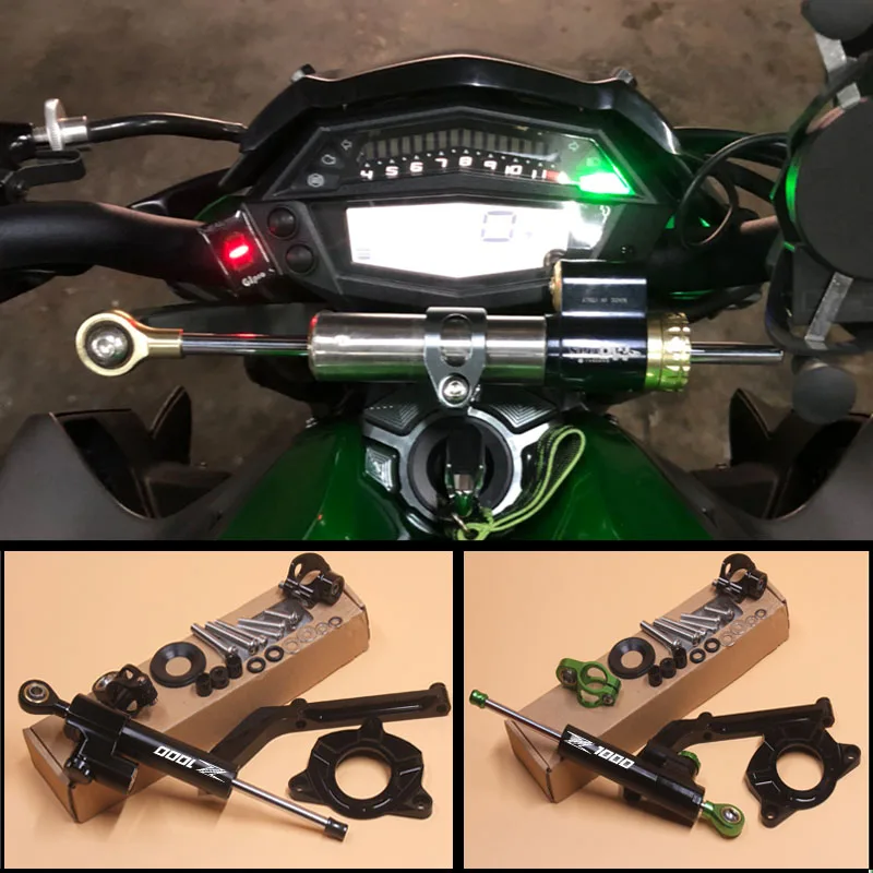 

Motorcycle CNC Damper Steering StabilizerLinear Reversed Safety Control+Bracket For KAWASAKI Z1000 Z 1000 2014-2017 2016 2015